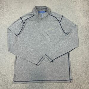 Orvis Men's Gray Quarter Zip Pullover Long Sleeve Shirt Size‎ Large